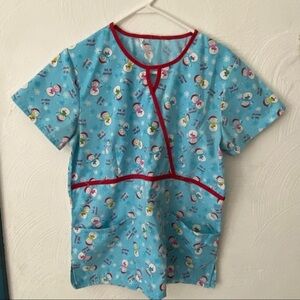 Scrubin Scrub Let‎ It Snow Snowman Size M Women’s